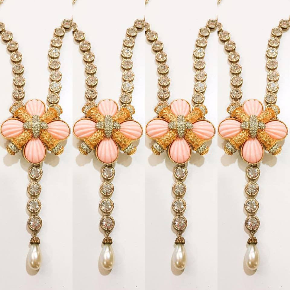Ribbed Coral Maltese Cross