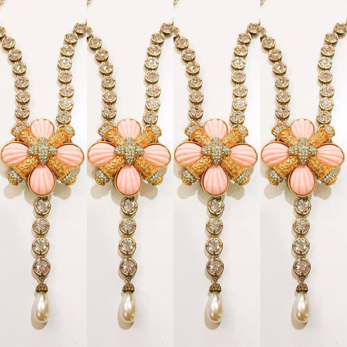 Ribbed Coral Maltese Cross