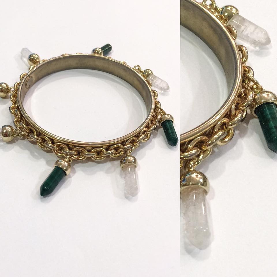 Malachite and Crystal Charms