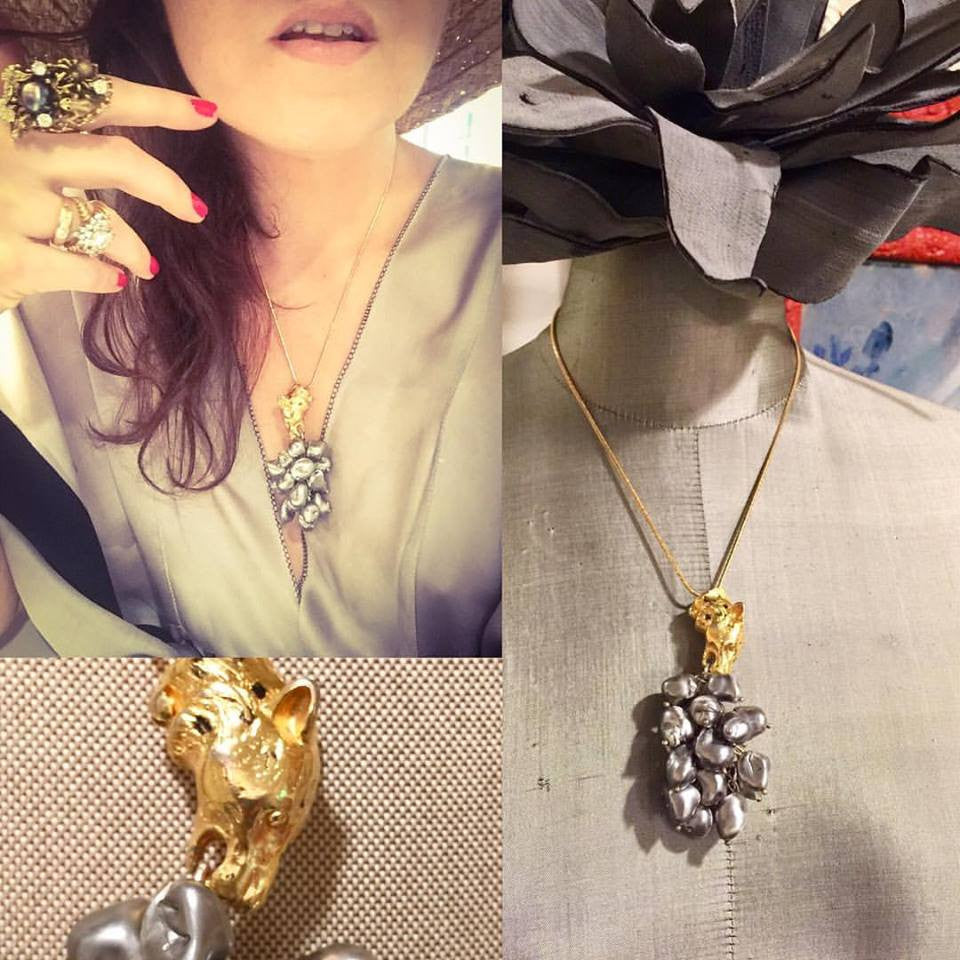 Jungle Cat and Baroque Pearls