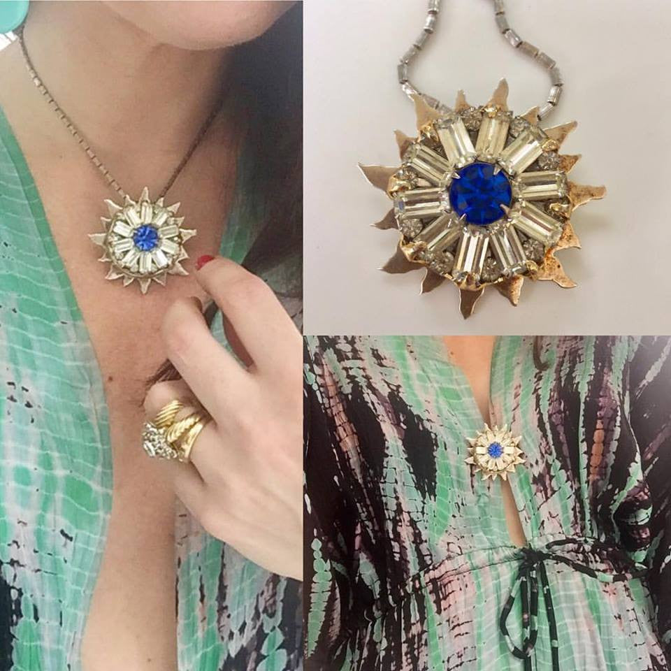 Double Sunburst Pendant / Brooch