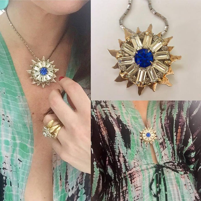 Double Sunburst Pendant / Brooch