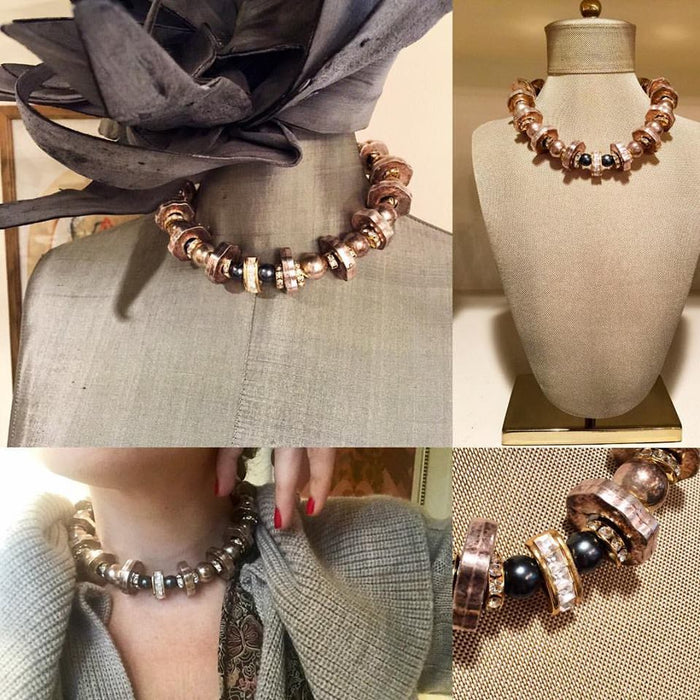 Sculptural Silvered Collar