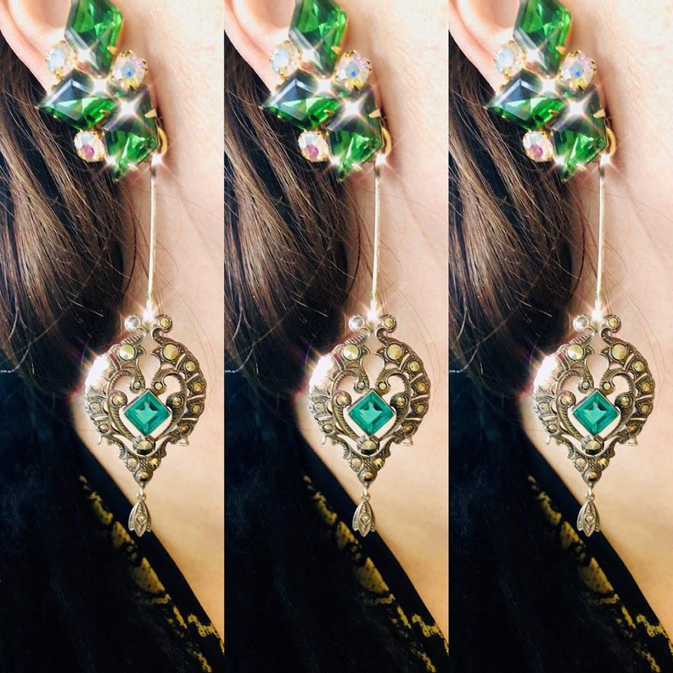 Emerald Clusters with Victorian Drops