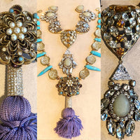 Lavender French Silk Tassel with Turquoise Spears