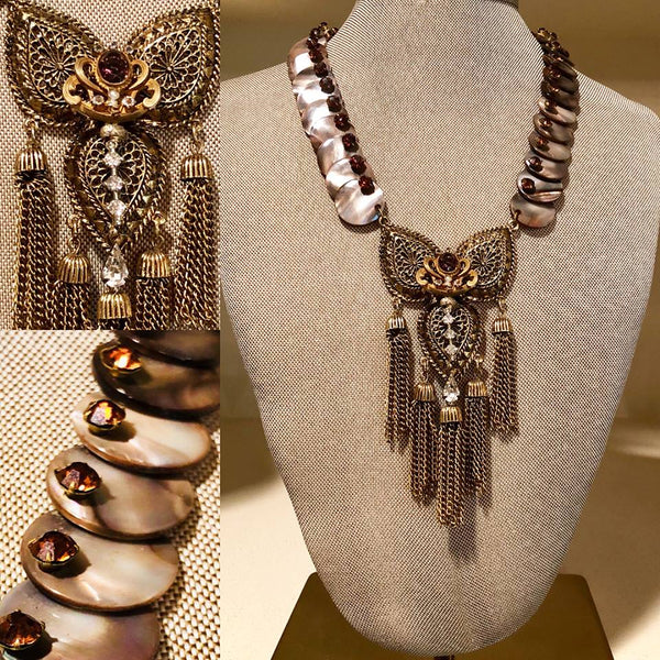 Garnet Filigree Tassel