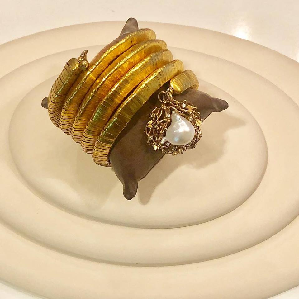 Coil with Gold and Pearl Nest