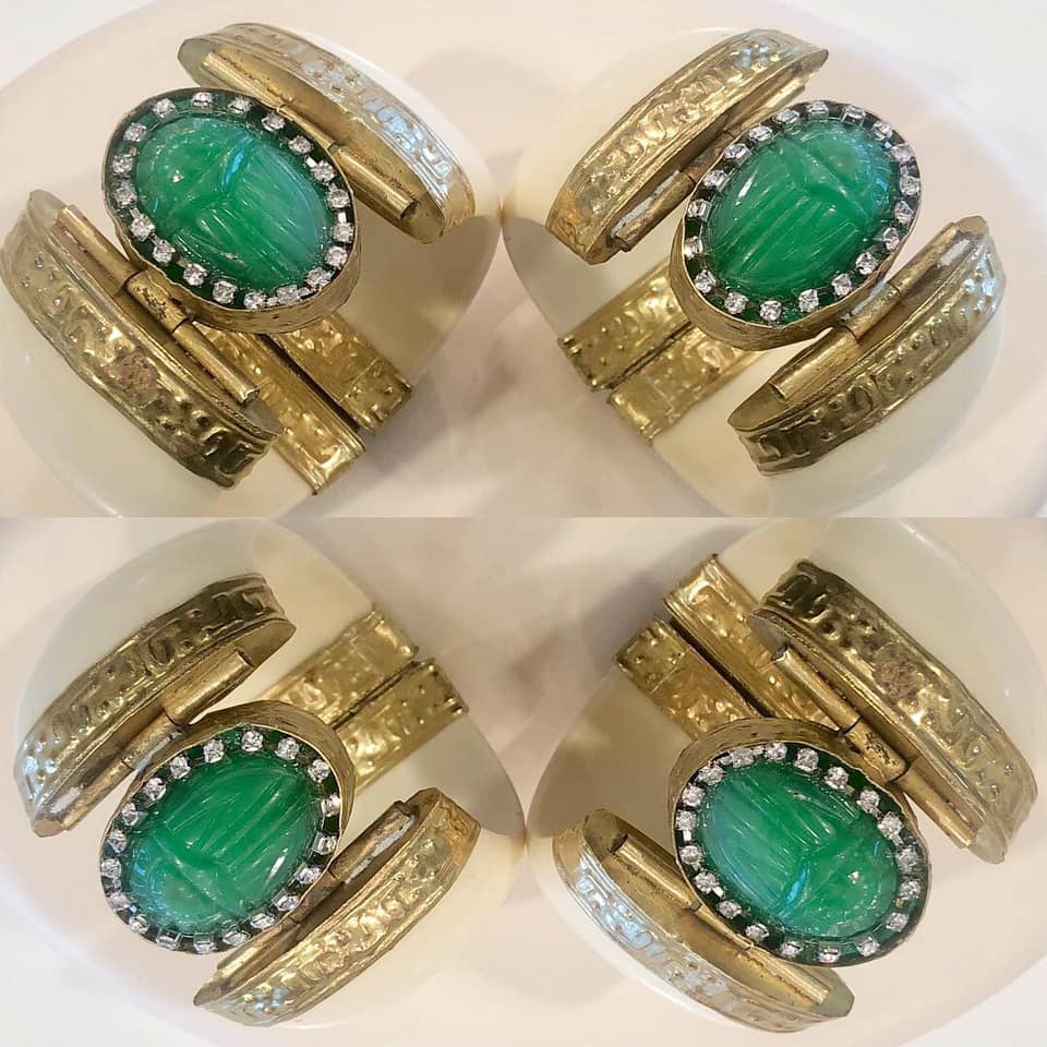 Scarab Cuffs, Pair
