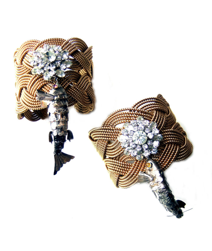 Braided Vermeil and Sterling Fish