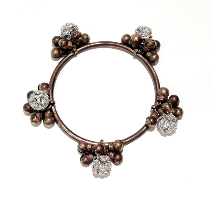 Patinated Orb and Rhinestone