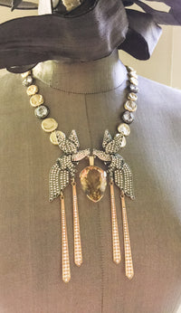 Love Birds with Gold-Caged Citrine