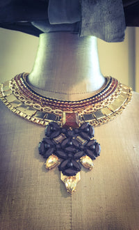 Jet and Cognac Collar