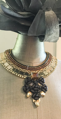 Jet and Cognac Collar