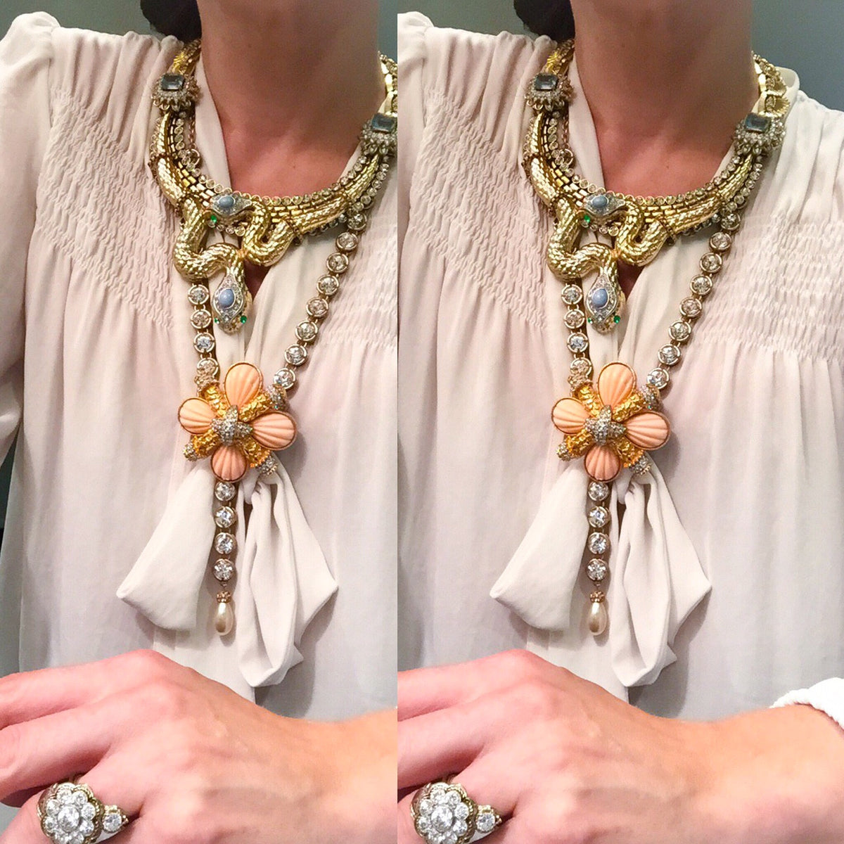 Ribbed Coral Maltese Cross