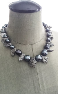 Pyrite Nugget with Pearl