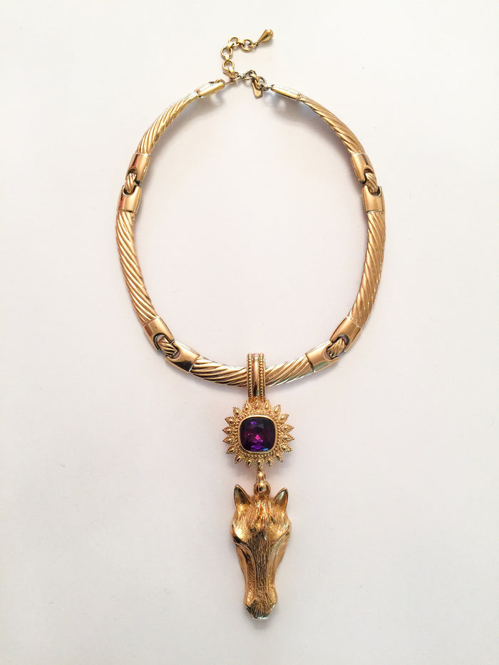 Antique Cast and Jeweled Pony