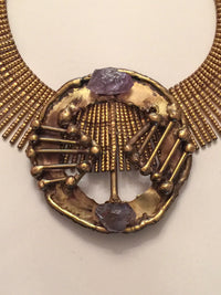 Brutalist Emblem with Amethyst Nugget