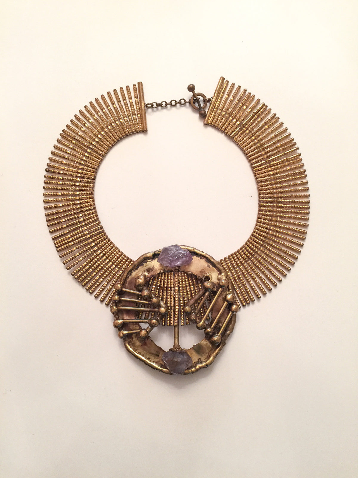 Brutalist Emblem with Amethyst Nugget