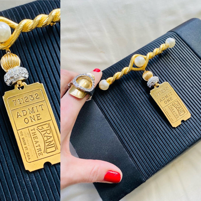 Theater Ticket Clutch x Brooch