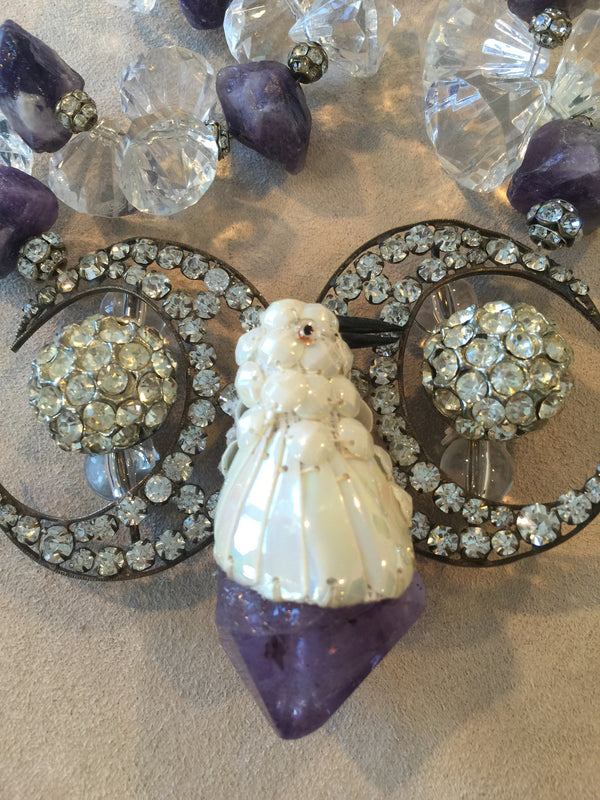 Amethyst Nugget and Demi-Lune
