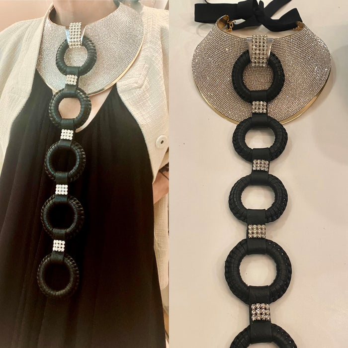 Leather Drop Disk Collar