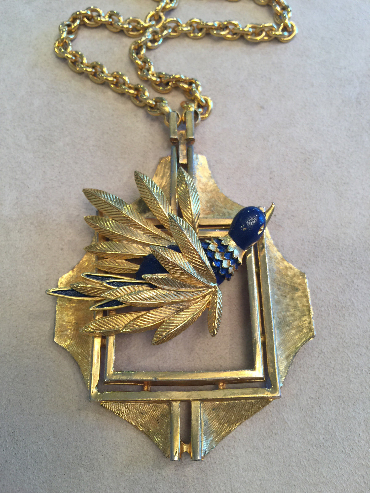 Lapis Hummingbird (26" long with 4" pendant)