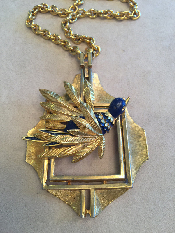 Lapis Hummingbird (26" long with 4" pendant)