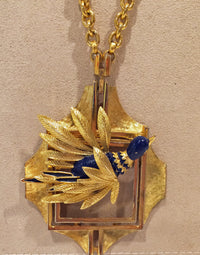 Lapis Hummingbird (26" long with 4" pendant)