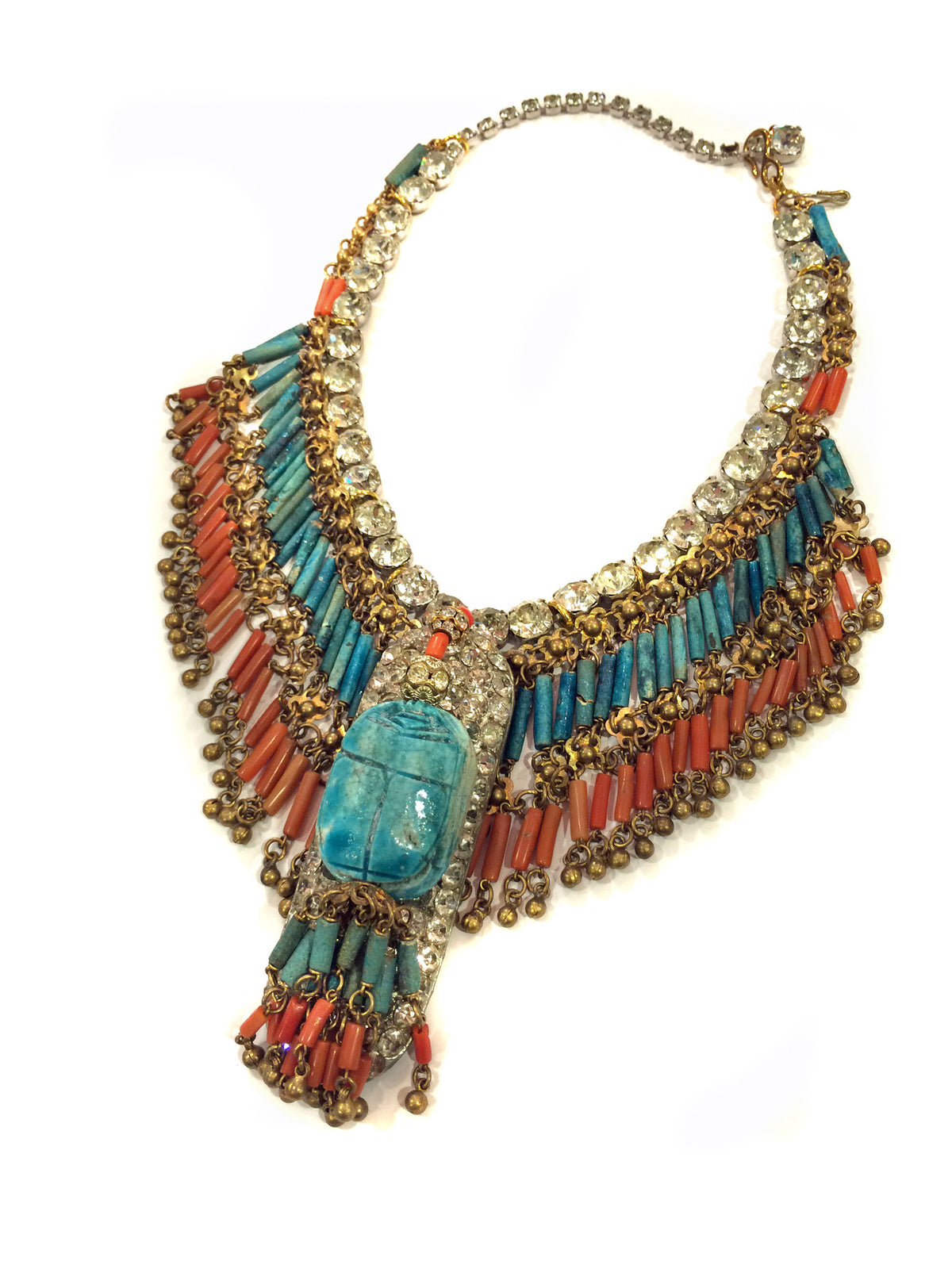 Turquoise and Coral Fringe