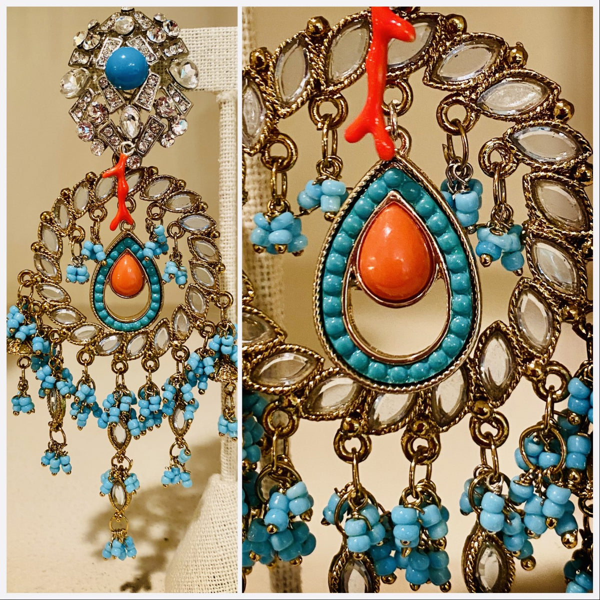 Turquoise and Coral Fringe