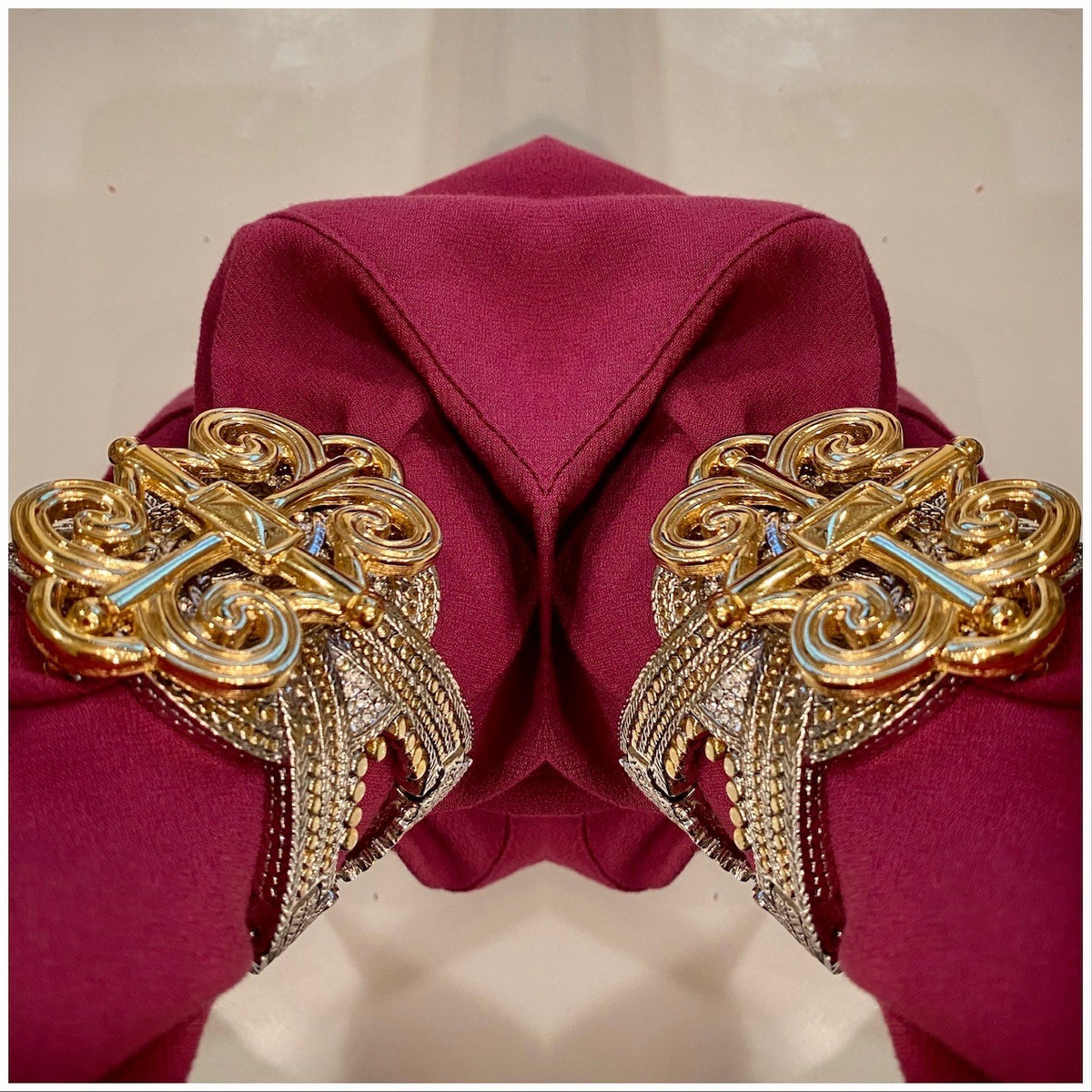 Silvered Braid and Quatrefoil Cross