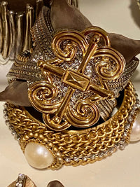 Silvered Braid and Quatrefoil Cross