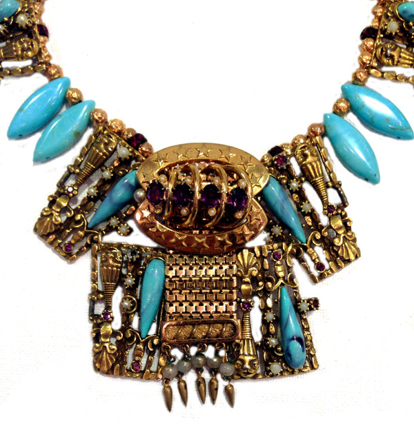 Turquoise Teardrop and Victorian Tassel